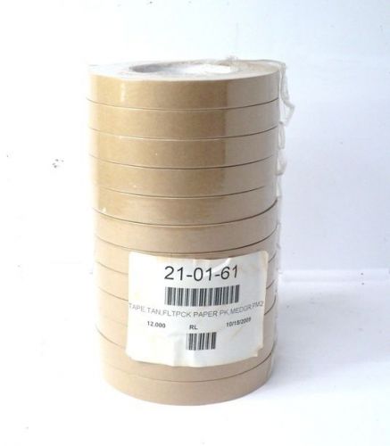 12 NEW PIECES!! 3M 2515 COLOR-TAN FLAT BACK PAPER MASKING TAPE 96MM X 55M
