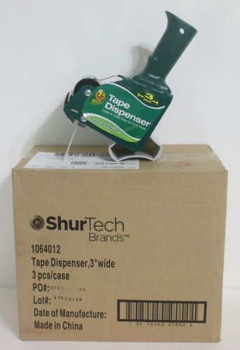 1 Carton/3 ShurTech DuckBrand Handheld Packing Tape Dispensers For 3&#034; Wide Tape