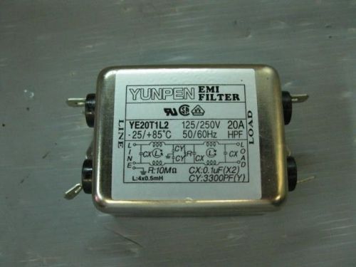 Yunpen ye20t1l2 emi power line filter 125/250v 20a for sale