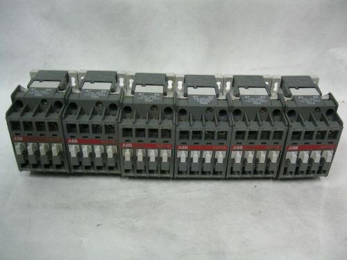 Lot of 6 abb n31e block contactors 4 pole ui = 600v~ ith = 16a for sale