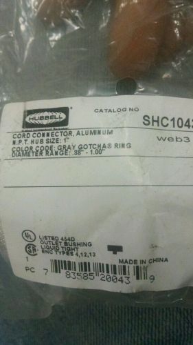 HUBBELL SHC1043 Machined Aluminum Straight Strain Relieve NEW