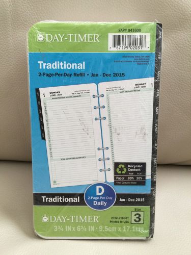 DAY-TIMER Traditional D Two-Page-per-Day Organizer Refill 3.75 X 6.75In 10801