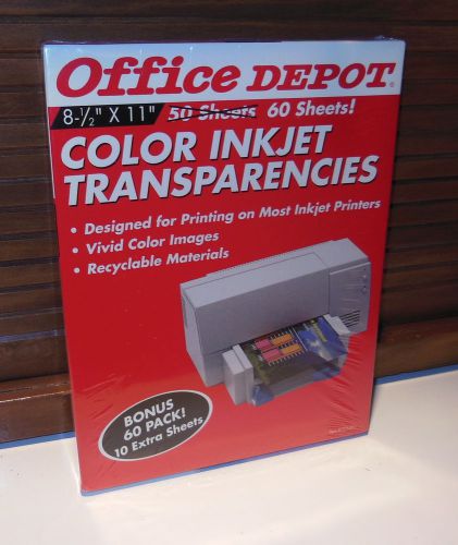 60 Transparency Film for Ink Jet Printers New Sealed Inkjet Transparencies HP