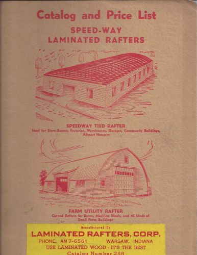 1958 Speed-Way Laminated Rafters Catalog &amp; Price Guide Warsaw Indiana