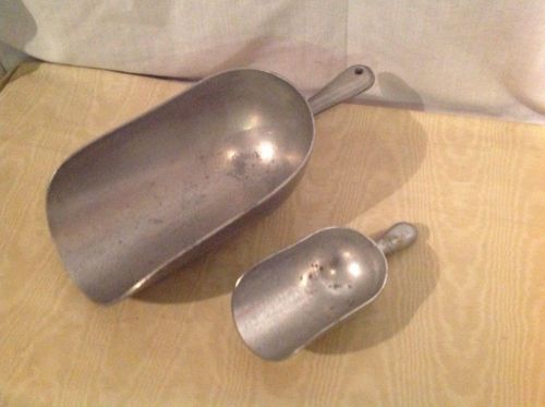 Lot of 2 Aluminum Scoops for Food Grain Ice Candy Nuts
