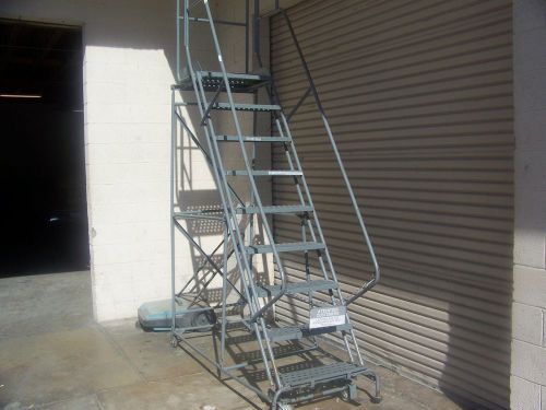 Cotterman 9 step steel locking rolling ladder for sale