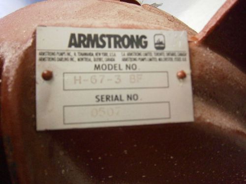 Armstrong circulator pump 1hp 116515-136 h-67 bronze fitted for sale