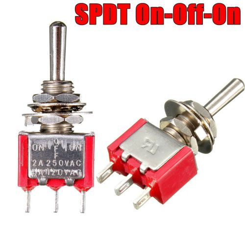 Mini 3pin on-off-on 3 tap position spdt toggle switch 6a/125v 3a/250v red good for sale