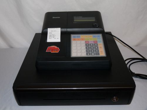 Sam4s ER-285M Black Electronic Cash Register Samsung ER-285M Box Manual Keys
