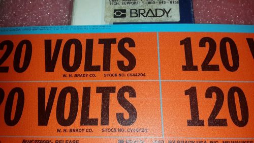 1x BRADY CV44204 4stickers ,  110 VOLTS LEBEL SELF ADHESIVE VINIL. see picture !