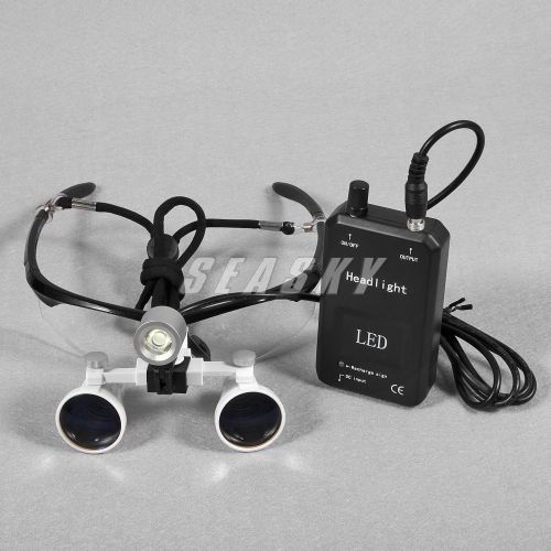 3.5X 420 Dental Surgical Loupes Medical Binocular Glasses w/ LED Head Light Lamp