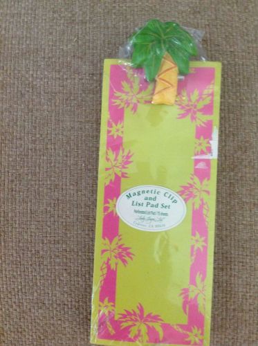 NEW Lady Jayne LTD Notes Notepad List with Magnetic Clip Palm Tree 75 Sheets