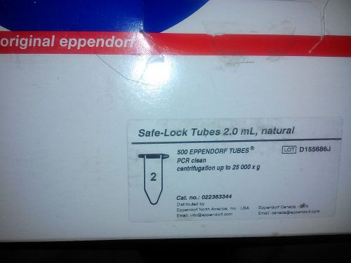 Eppendorf safe-lock 2.0ml tubes, natural 500 pack d155686j for sale