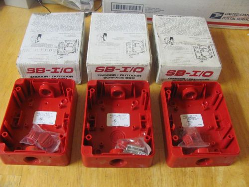 Fire-Lite Alarms SB-I/O Plastic Surface Backbox Lot of 3 NEW