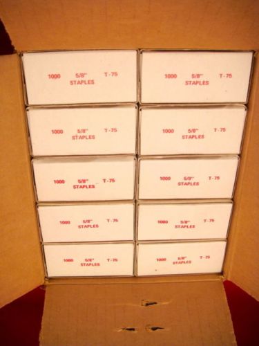 10 BOXES OF 1000 Ea. ACME T-75 STAPLES Galv 5/8&#034;