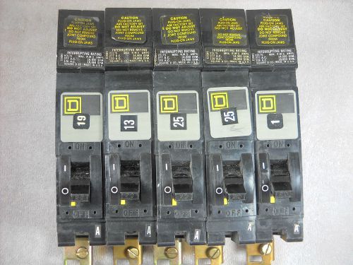 Lot Of 5 Square D FY14020a Circuit breakers 20amp 277v