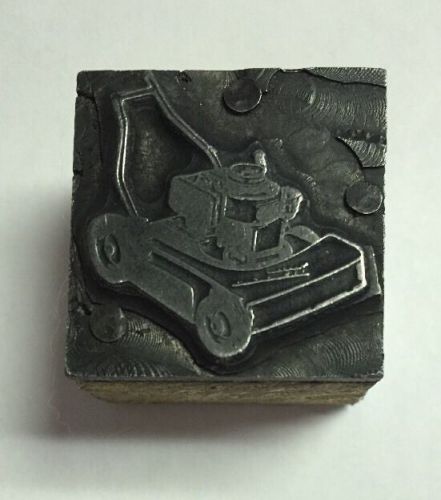 Lawnmower Printer&#039;s Letterpress Type Block