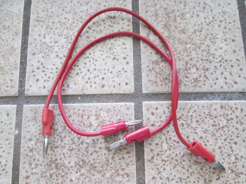Two Pomona B-12 red, stackable patch cables