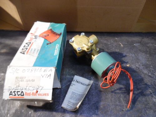 Asco red hat 3 way solenoid valve, cat# 8316b77, pipe 3/4, 10-125 psi,new-in box for sale