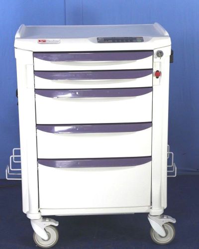 Metro flexline antimicrobial medical exam lockable crash cart with warranty for sale