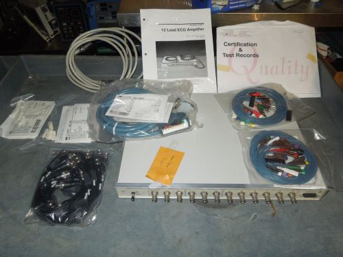 DSI Gould 12 Lead ECG Amplifier + NEW Sealed Conmed ECG Leads &amp; Harness &amp; Manual