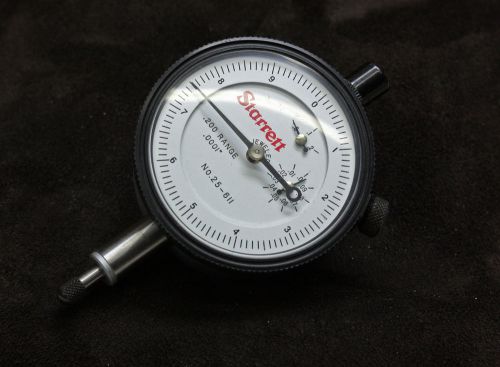 Starrett 25-611 dial indicator .200” range, dial reading 0-10, .0001” grad. for sale