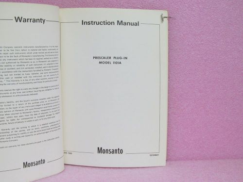 Monsanto Manual 1101A Prescaler Plug-In Instruction Manual w/Schematics (6/69)