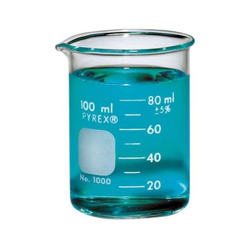 100ml pyrex beakers graduated low form (case of 12) by corning - new 1000-100 for sale