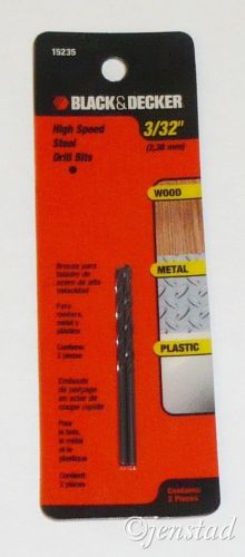 Black &amp; decker 3/32&#039;&#039; bit high speed steel drill bit wood &amp; metal drilling tool for sale
