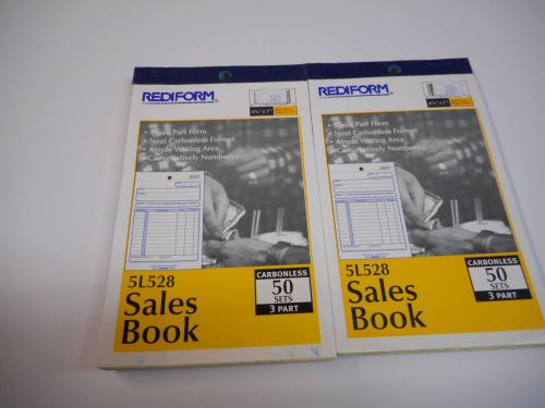 Rediform 5L528 Sales Books, 4-1/4 x 7&#034;, Carbonless Triplicate, 50 Sets/Book