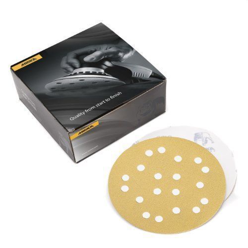 Mirka 23-650-800 Gold 5-in 19-Hole 800 Grit Grip Discs, 50-Pack