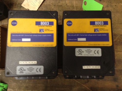 Lot of 2 Ion Virtual AC 8003 Fieldbus Controller Static Neutralizers MKS