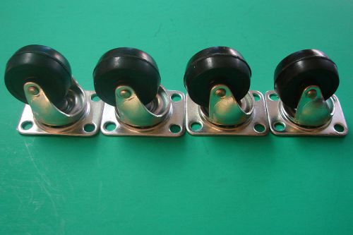Set of 4 -  2&#039;&#039; inch solid poly wheels ~swivel plate casters ~ metal bearings for sale