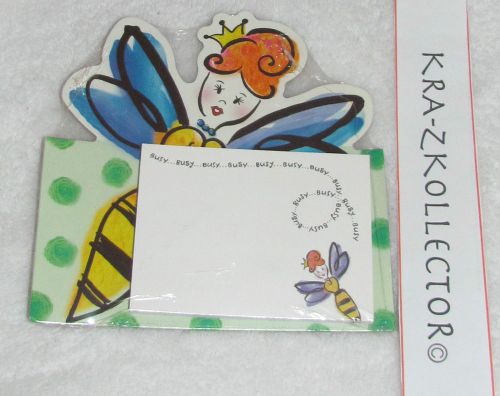 New! hallmark self-stick notes and holder 3m post-it notes &#034;busy&#034; bumble bee for sale
