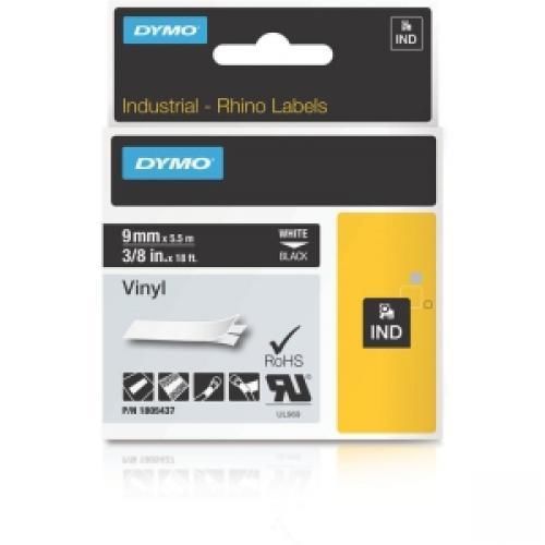 Dymo white on black color coded label - 0.35  width x 18 ft length - vinyl - the for sale