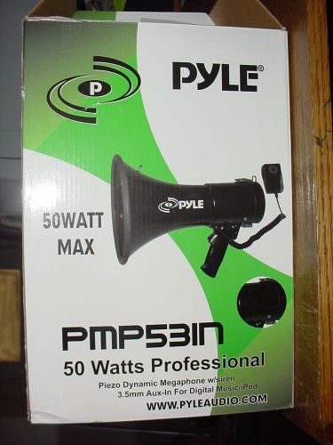 PYLE-PRO 50 Watts Professional Megaphone/Bullhorn w/ Siren &amp; 3.5mm Music Aux-In