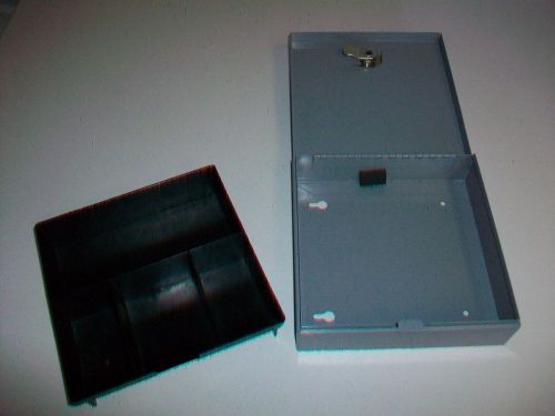 MMF Industries Metal Cashbox Cash Box Lockbox with key