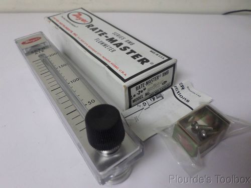 Used Dwyer Rate-Master Air Flow Meter, 0-200 SCFH, 70 PSI Max, RMB-54-SSV