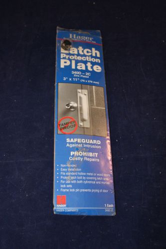 New hager latch protection plate 340-2c 3&#034; x11&#034; zinc plated for sale
