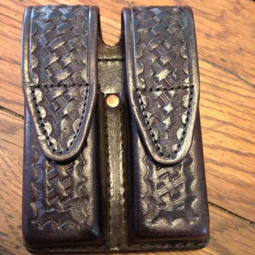 Tex shoemaker &amp; sons 230 double magazine holder, basketweave  cordovan for sale