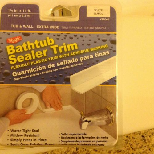 New homax mc40 tub &amp; wall bathtub sealer trim white extra wide for sale