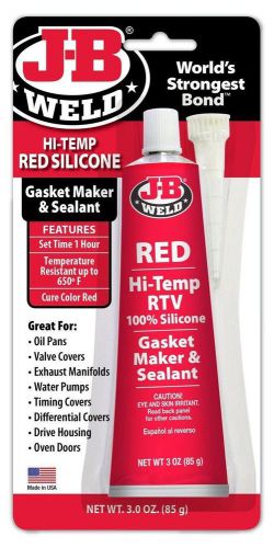 New j-b weld 31314 red high temperature rtv sealant - 3 oz. for sale