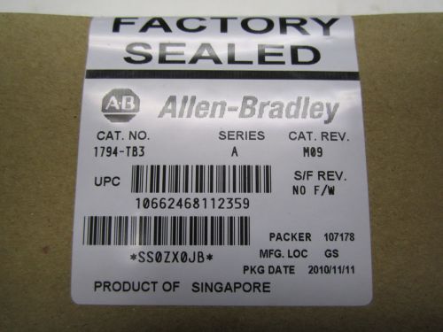 Allen Bradley 1794-TB3 Flex Terminal Base, Factory Sealed Box
