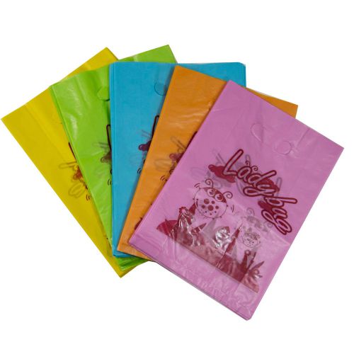 LOTS Lady Bug Print T-Shirt retail merchandise shopping plastic gift bags 8x12&#034;