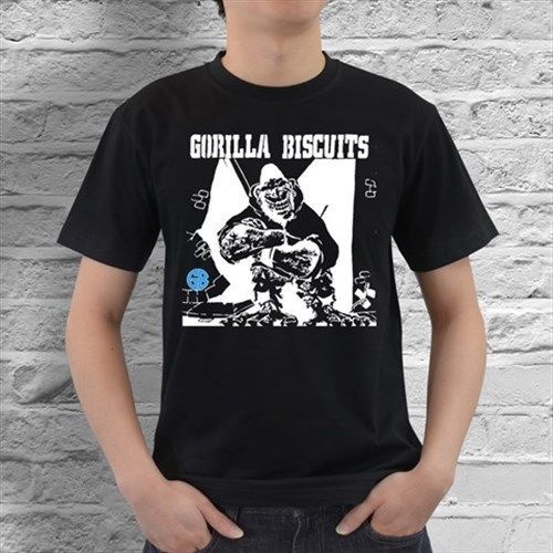 New gorilla biscuits mens black t-shirt size s, m, l, xl, xxl, xxxl for sale