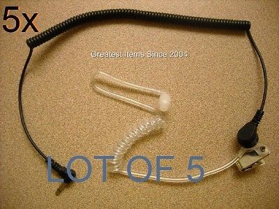 5x New 2.5mm Listen Only Acoustic Tube Earpiece coiled