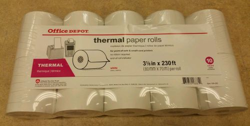 Office Depot 3 1/8&#034; x 230&#039; POS Register Receipt Printer Thermal Paper 9 Rolls
