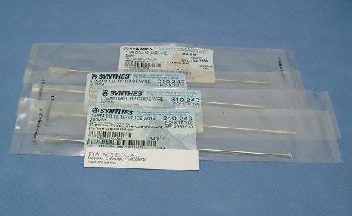 Synthes 2.5mm Drill tip guide wire 310.243, four, new