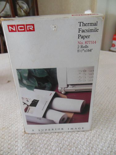 New ncr thermal facsimile paper no. 877314 two rolls 8 1/2 &#039;&#039; x 164 &#039; fax paper for sale