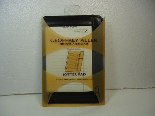 Geoffrey Allen Black Leather Jotter Business Grocery Note Pad Holder Orig Pkg.